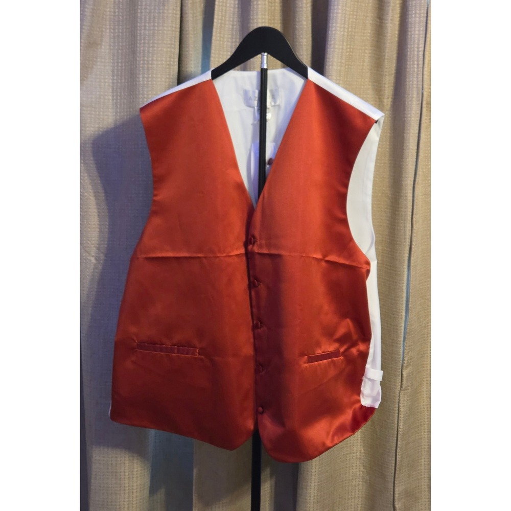 NWT Azazie Formal 5‎ Button Vest Men's Size 2XL Red Orange